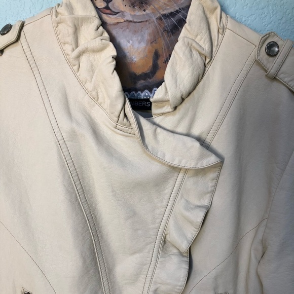 Members Only Ruffle Faux Leather Jacket - Picture 3 of 6
